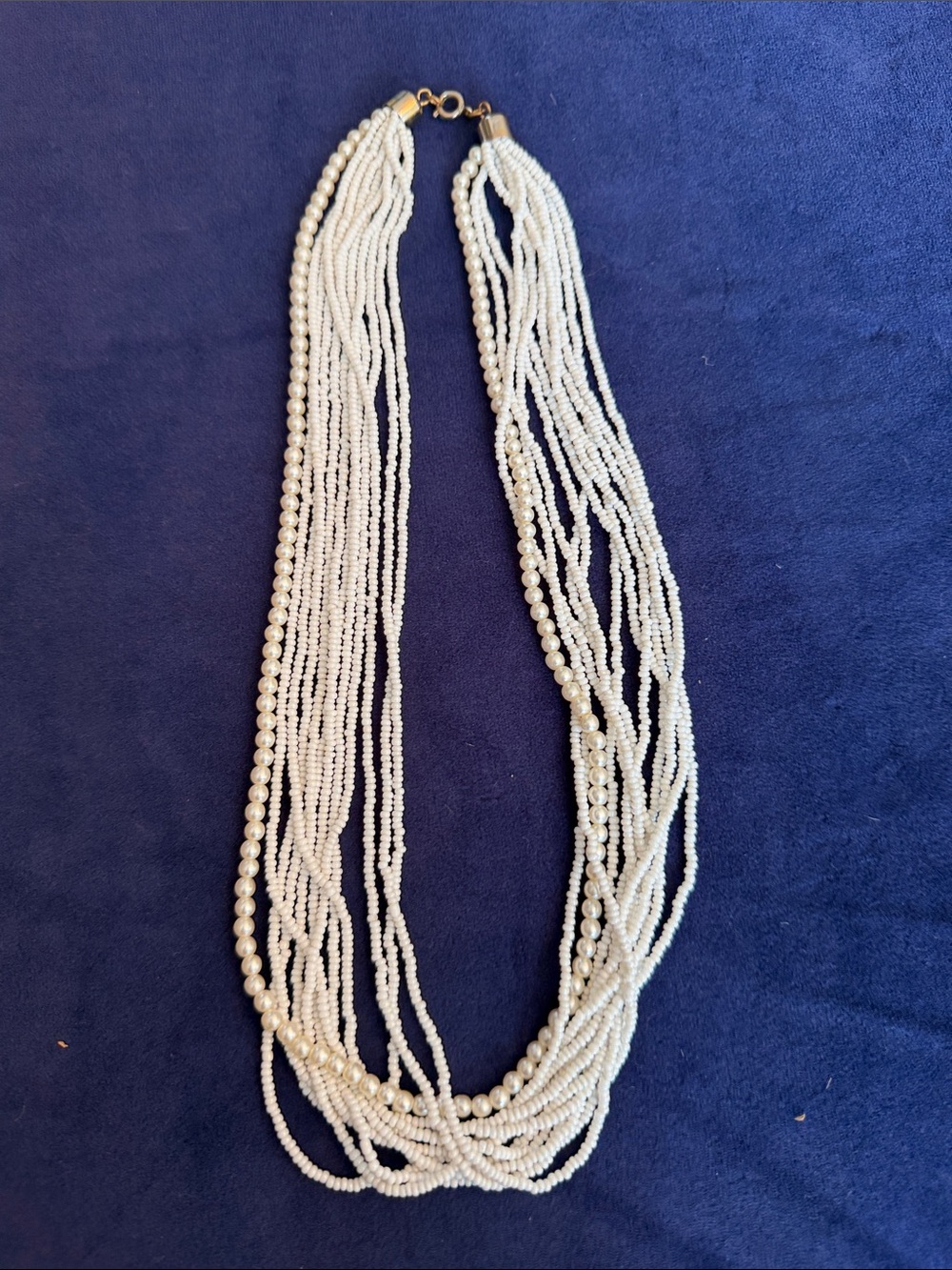 Multi-Strand Pearl Bead Necklace - Cream